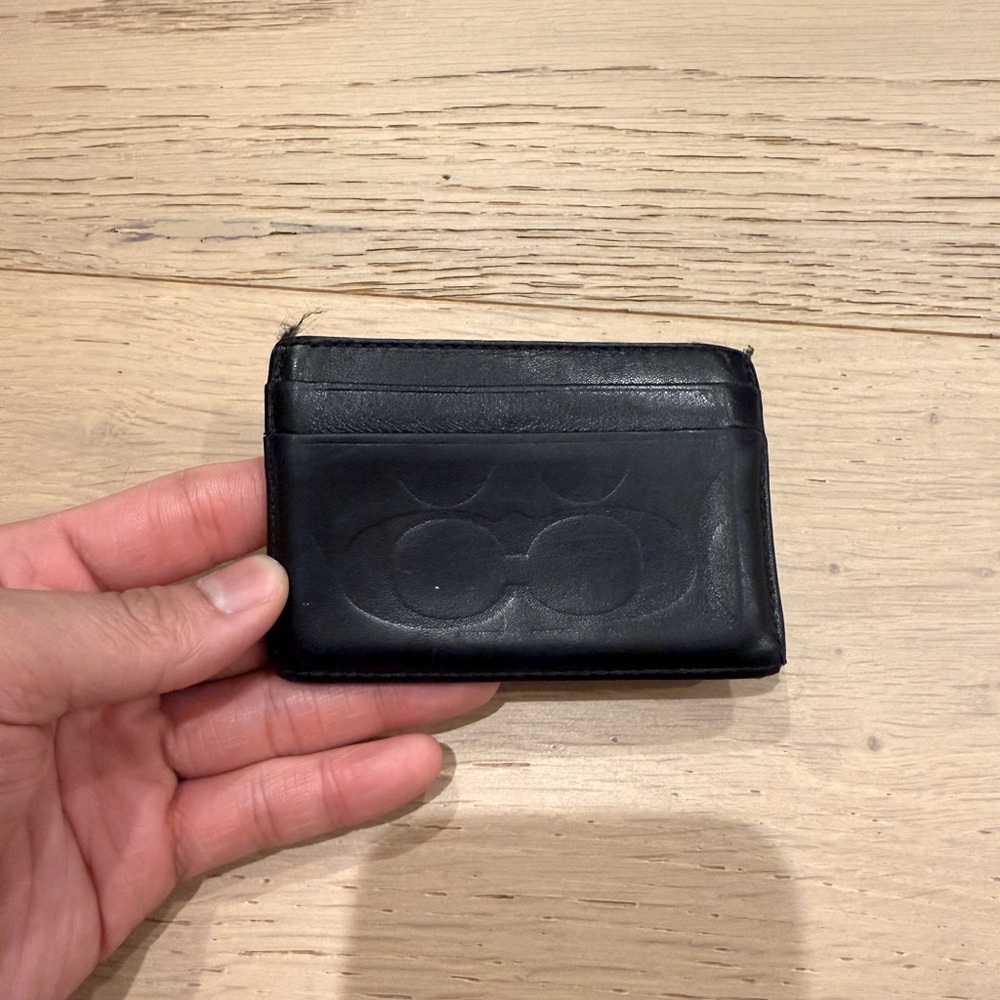 Coach Black Leather Wallet 5 slots
